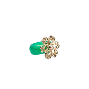 Green agate ring