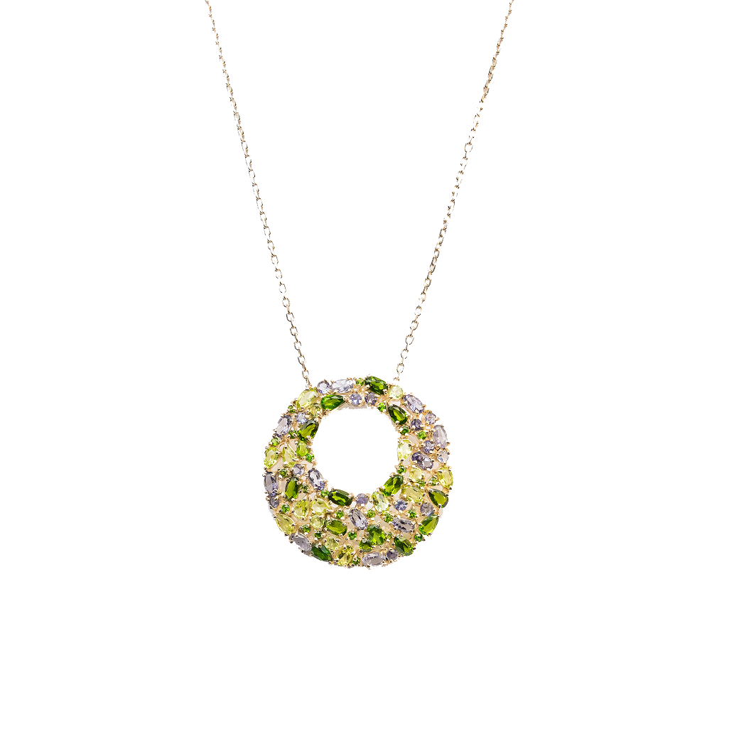 Peridot, Iolite & Diaopside necklace