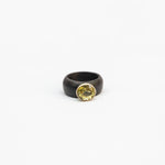 Load image into Gallery viewer, Lemon quartz and wood ring
