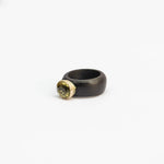 Load image into Gallery viewer, Lemon quartz and wood ring
