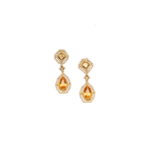 Citrine & American Diamond earrings