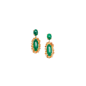 Green onyx & Citrine Earrings