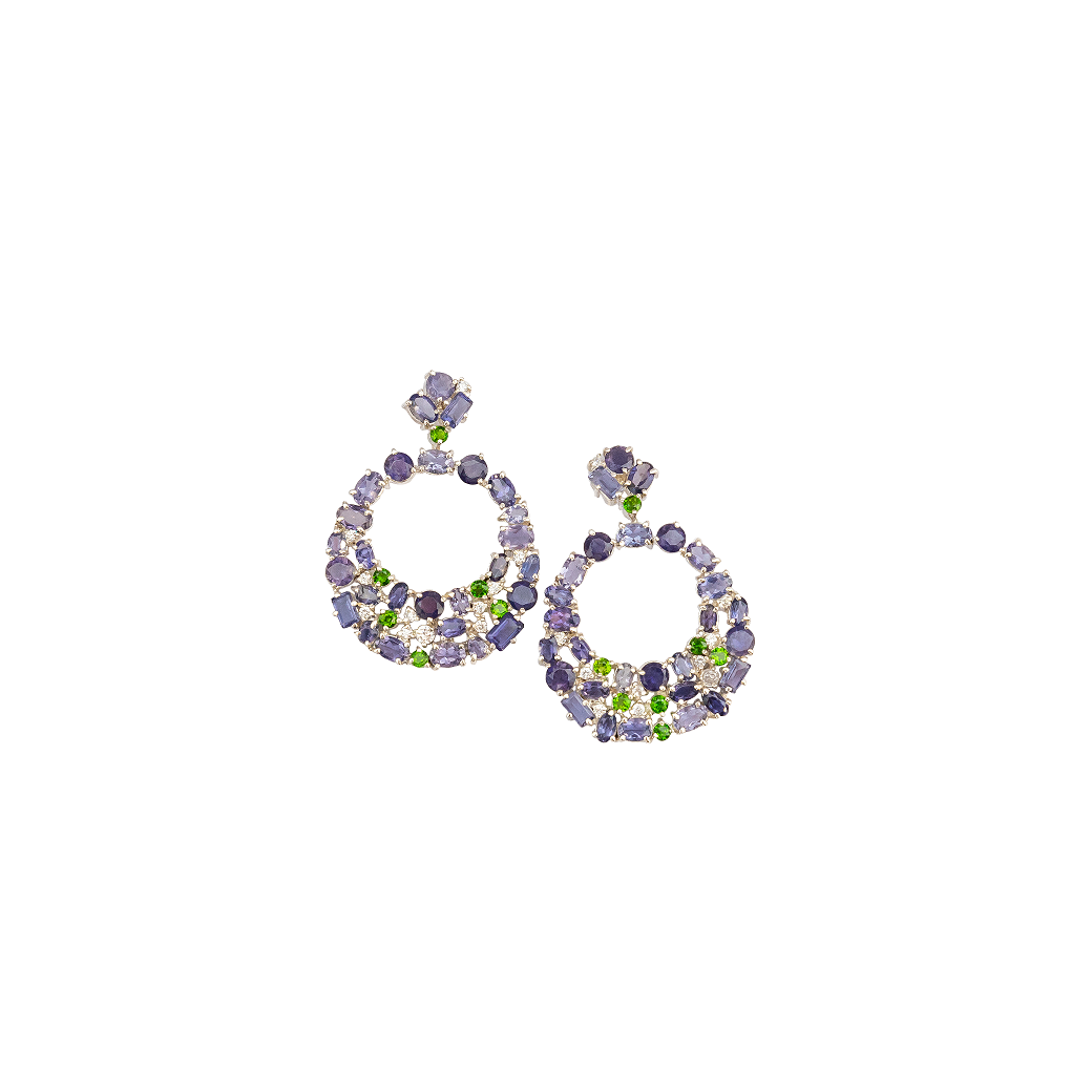 Iolite & diaopside earrings